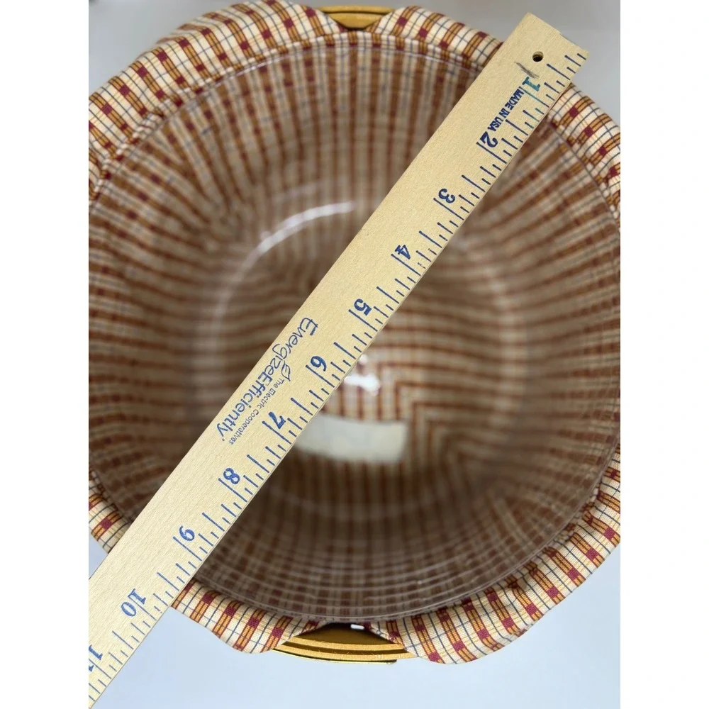 VTG Longaberger Basket Homestead Collectors Club 1999 Red Plaid Woven Round